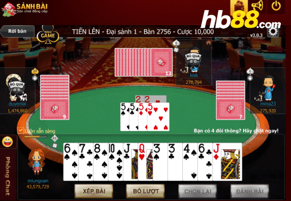 Giới thiệu game đánh bài tiến lên đếm lá – Casino HB88